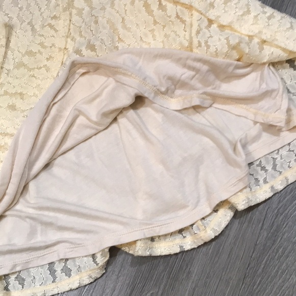 Free People Shearling Corded Lace Fit/Flare Cream Keyhole Front Dress size L - Picture 9 of 14